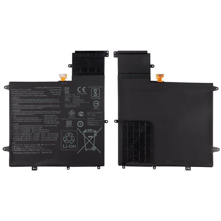 E-yiiviil Ersatzakku C21N1706 Kompatibel mit Asus ZenBook Flip S UX370UA UX370UAF UX370UAR