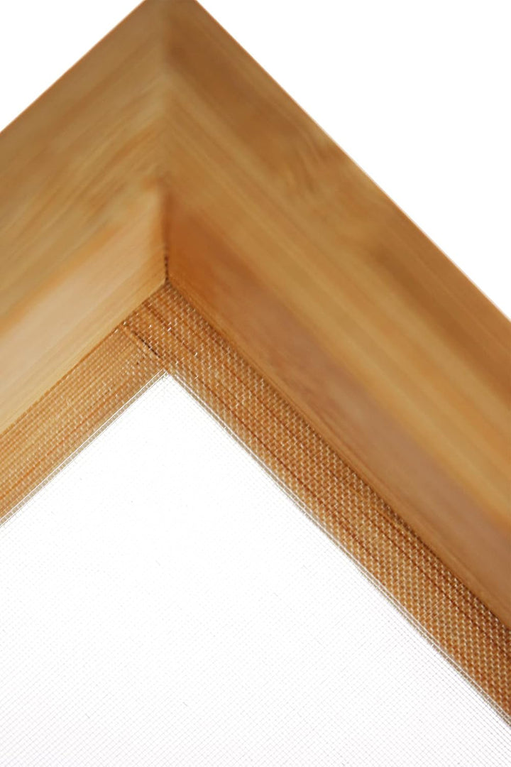 HNBG Siebbox aus Bambus 15,5 x 9 x 6 cm, Bambus-Schachtel mit Sieb und Spiegel, unterteilt in 3 Eben