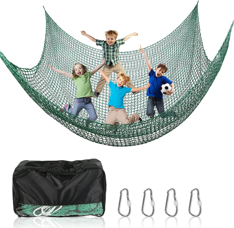 MENAYODA Kletternetz Spielplatz, Schwerlast Doppellagiges Schutznetz Kinder Klettergerüst Schaukel,