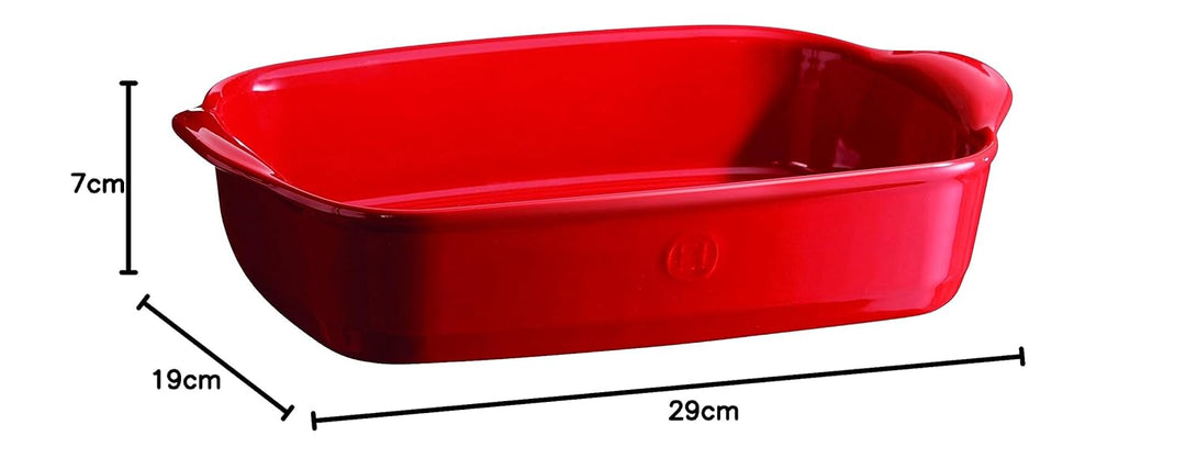 Schaal rechthoekig 290x190mm Emile Henry 9650-34 Grand Cru Rot, Rot