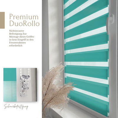 Home-Vision® DuoRollo Klemmfix, Doppelrollo ohne Bohren mit Klämmträgern, Rollos für Fenster und Tür