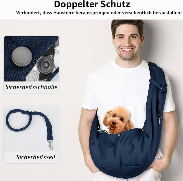 Hundetragetasche Verstellbare Schultergurt Tragetuch Hund Umhängetasche für Haustiere Kleinen Hund K