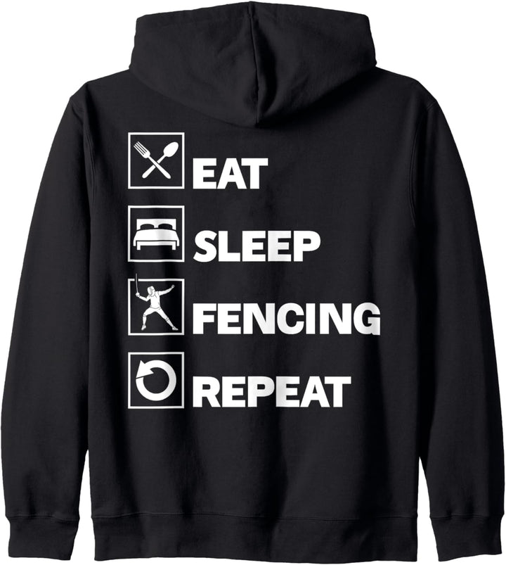 Eat Sleep Fencing Repeat Kapuzenjacke