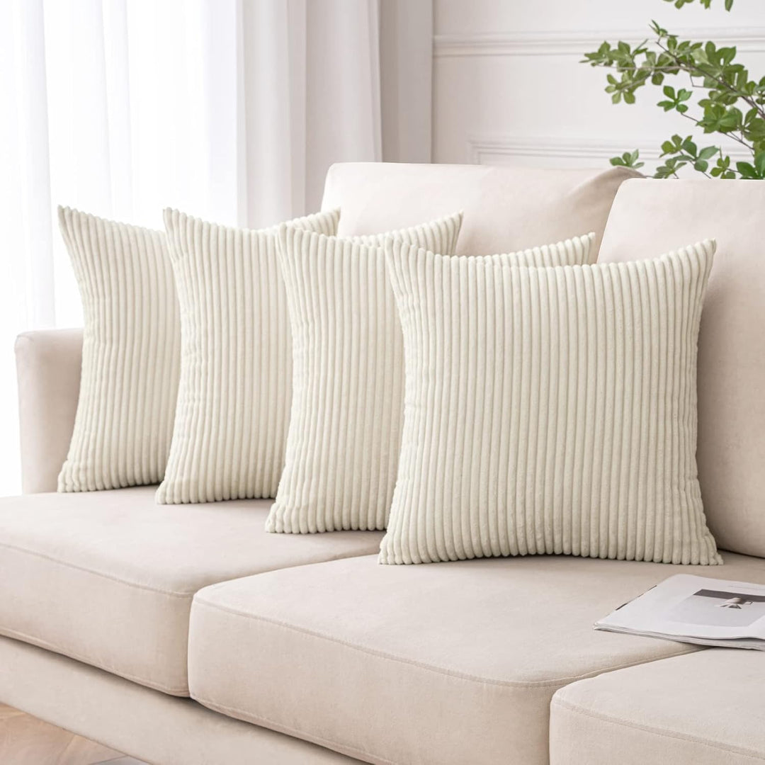 MIULEE Weihnachten 4er Set Kissenbezüge Kord Kissenhülle Dekorative Kissenbezug Sofakissen Couchkiss