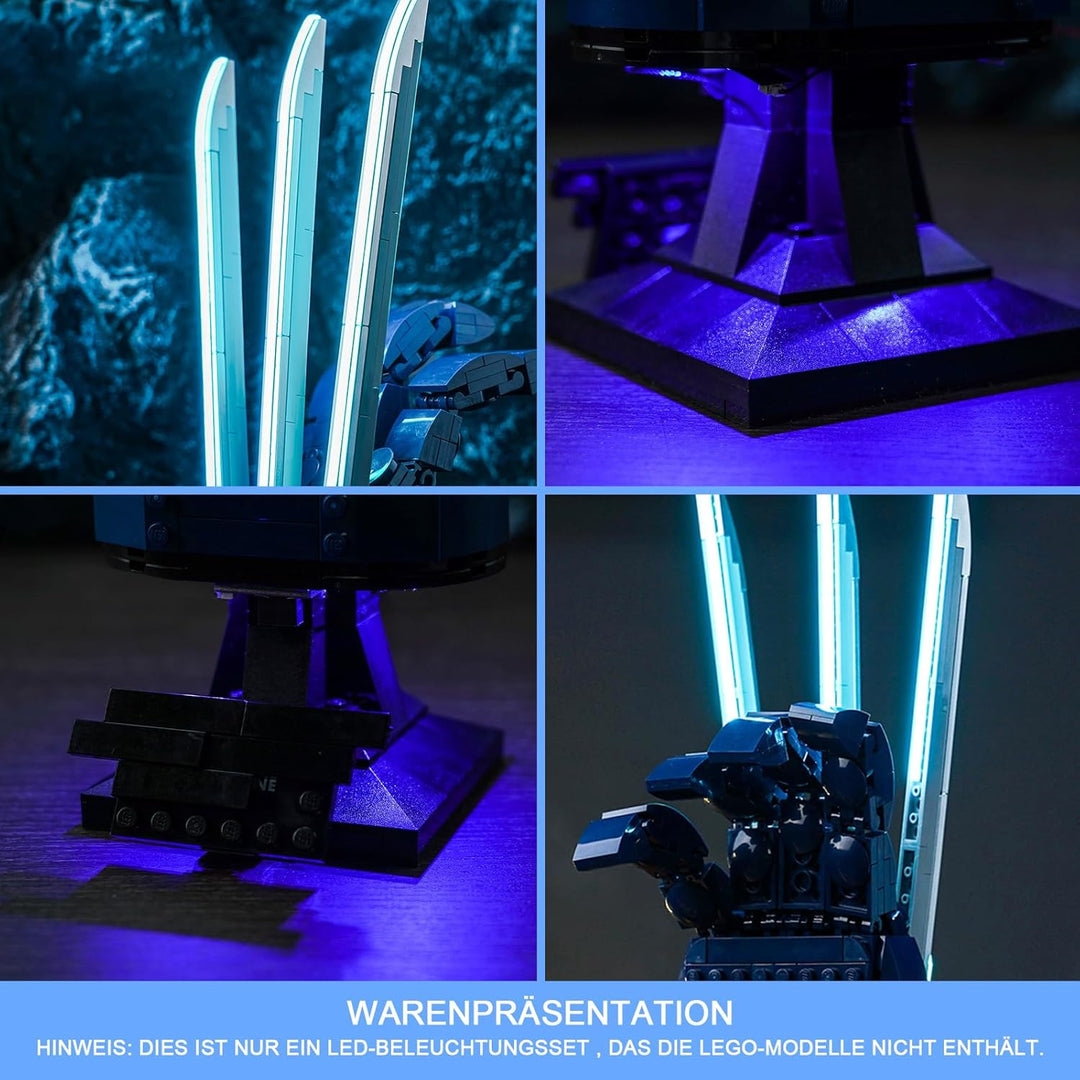 Licht Kompatibel mit Lego Wolverines Adamantium-Klaue, Beleuchtungs Set für Marvel 76250 Wolverine's