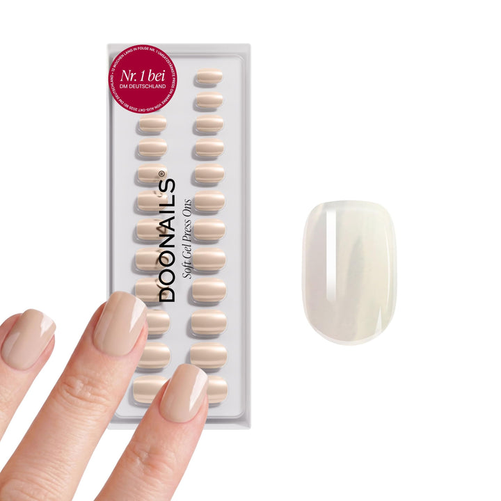 DOONAILS – Press On Nails 30er Set Toffee Square Form Pastell Creme – Nägel zum Aufkleben Full Cover