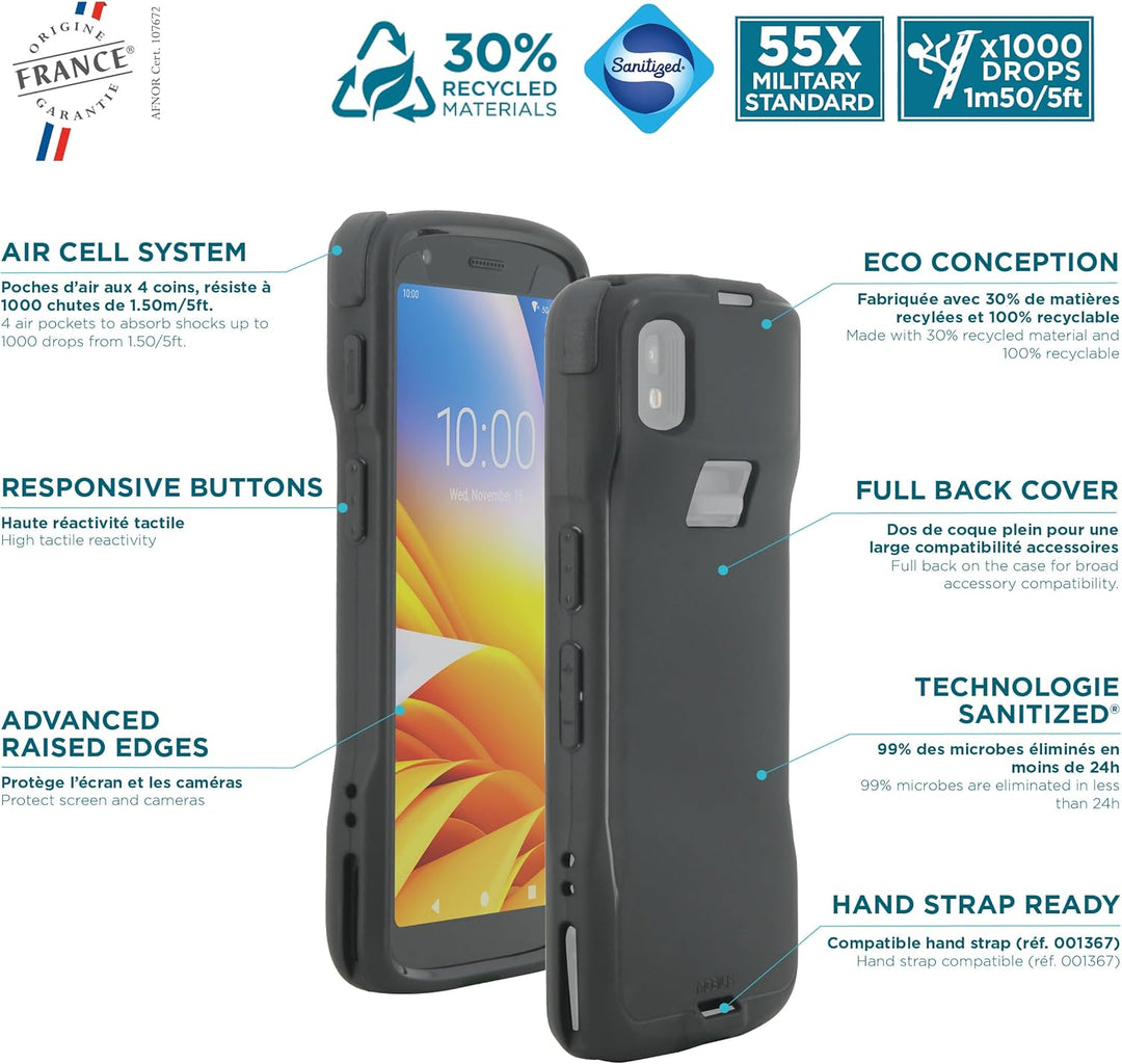 Mobilis Robustes Gehäuse für Zebra TC22 – TC27 Mobile Computer - Vollständige Rückabdeckung - Stossf