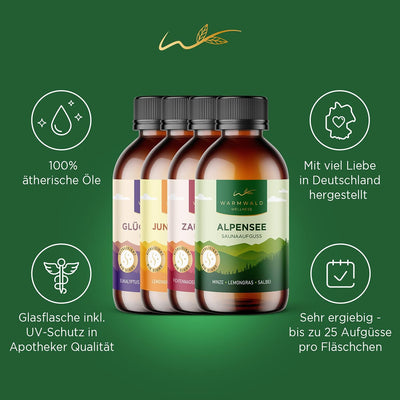 Warmwald - Saunaaufguss - Sauna Aufgussmittel mit natürlichen ätherischen Ölen - Saunaöl - Saunaduft
