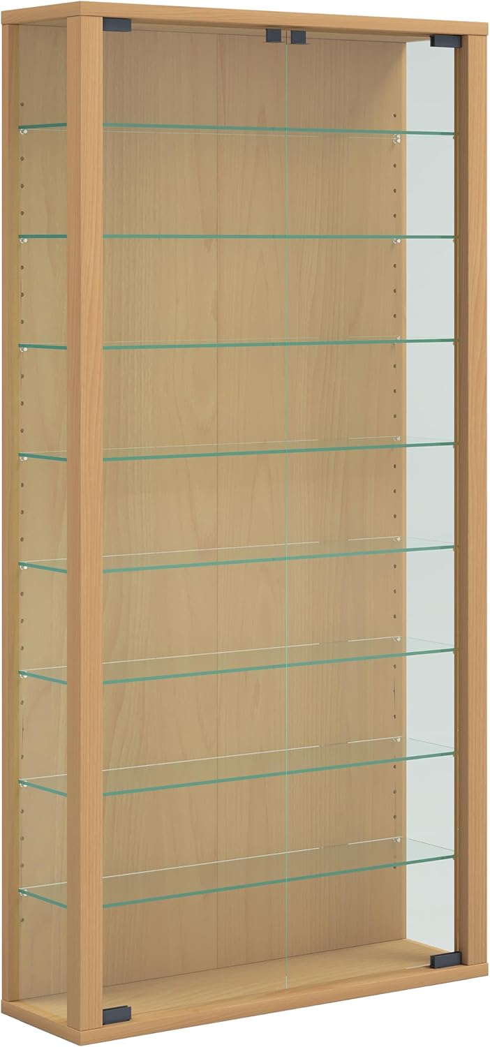 VCM Vitrine Wandvitrine Sammelvitrine Glasvitrine Regal Schrank Glas Hängevitrine ohne Beleuchtung B