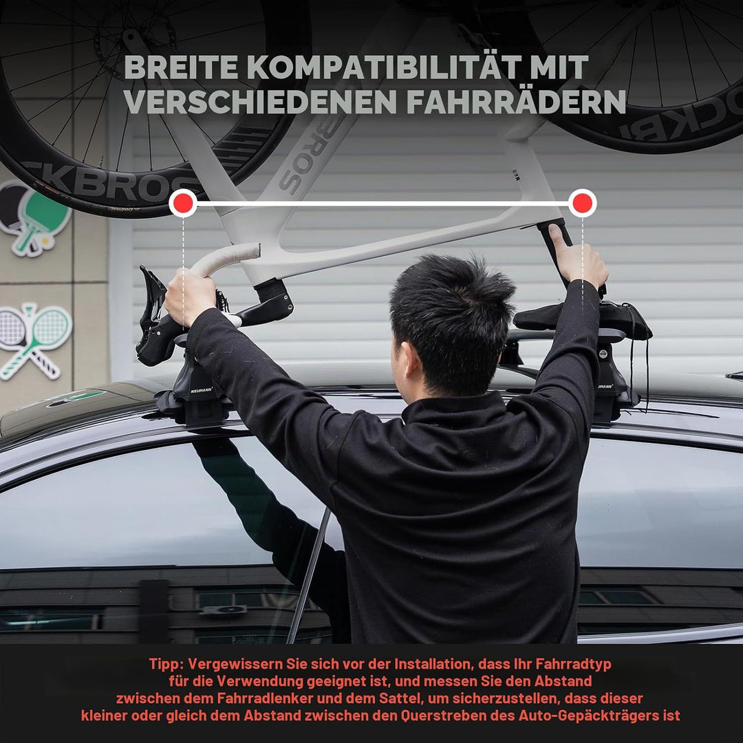 ROCKBROS Fahrradträger Umgekehrte Dachträger für das Auto, mit Gabelhalterung Einfache Installation,