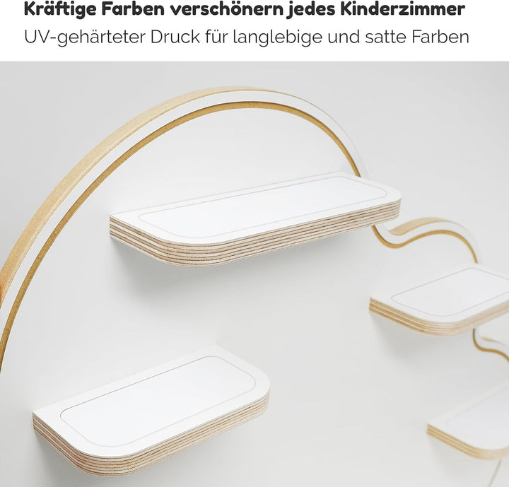 stadtecken Kinder Holzregal für Toniebox & Tonies – Wolkenform | Platz für ca. 27 Tonies | Wandregal