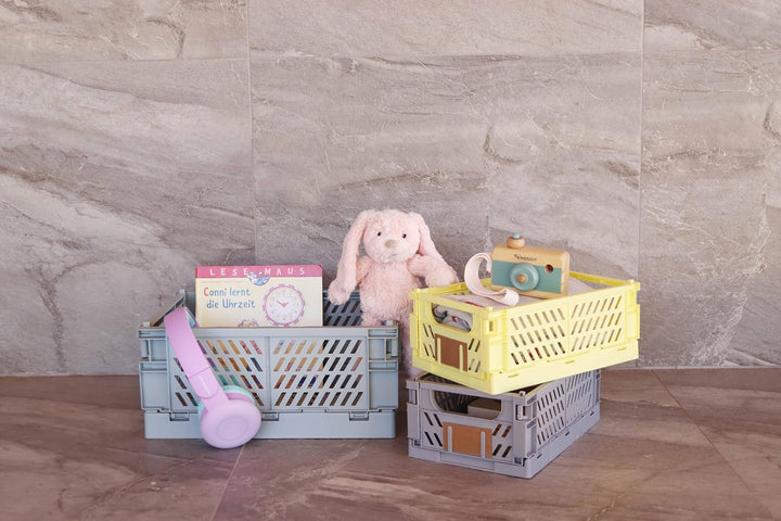 Kindsgut Klappkisten-Set, faltbare Aufbewahrungs-Box aus Kunststoff, mehr Ordnung in dezenten Farben