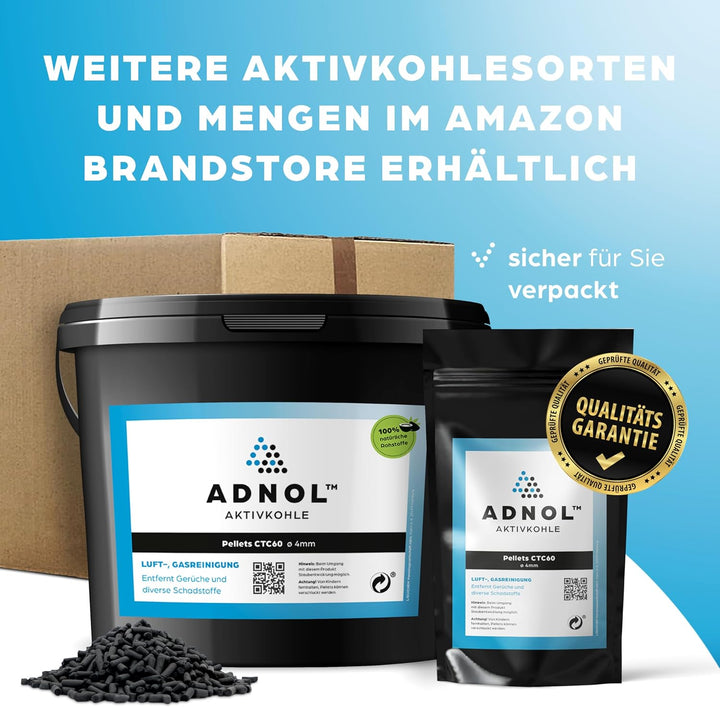 Aktivkohle Pellets 1,5 Liter für Luftfilter Growbox Verbesserung der Raumluft, CTC80, Durchmesser 4m