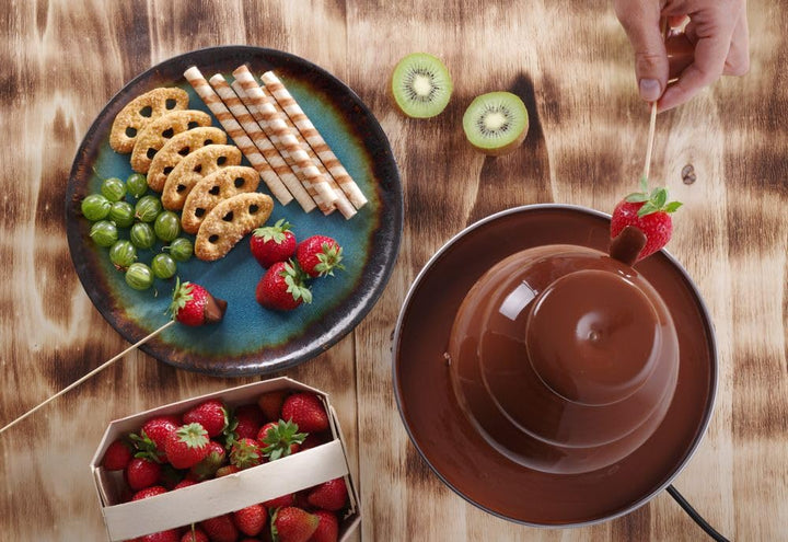 HENDI Schokoladebrunnen, mit 6 Ebenen, Schokofondue, Schokobrunnen, Schokofontäne, maximale Schokola