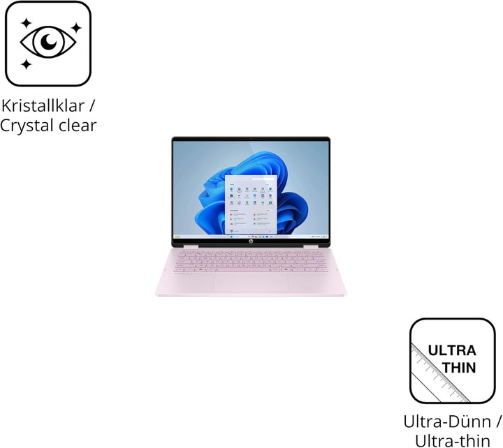 dipos I 2x Schutzfolie klar passend für HP OmniBook 5 Flip 14 FP0765ng Folie Displayschutzfolie, Ult