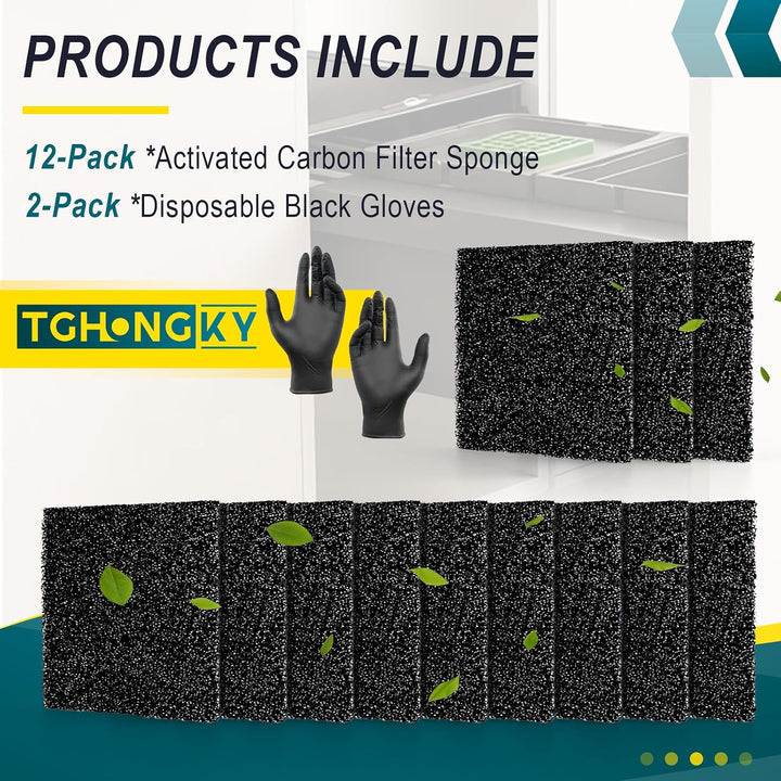 12 Stück Aktivkohlefilter Kompatibel mit Naber 8013335 Ersatzfilter für Naber 8013335 Kohlefilter Kü
