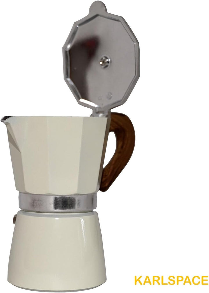 Karlspace Premium-Espressokocher Kaffee Aluminium für 6 Tassen - in verschiedenen Farben - Herdplatt
