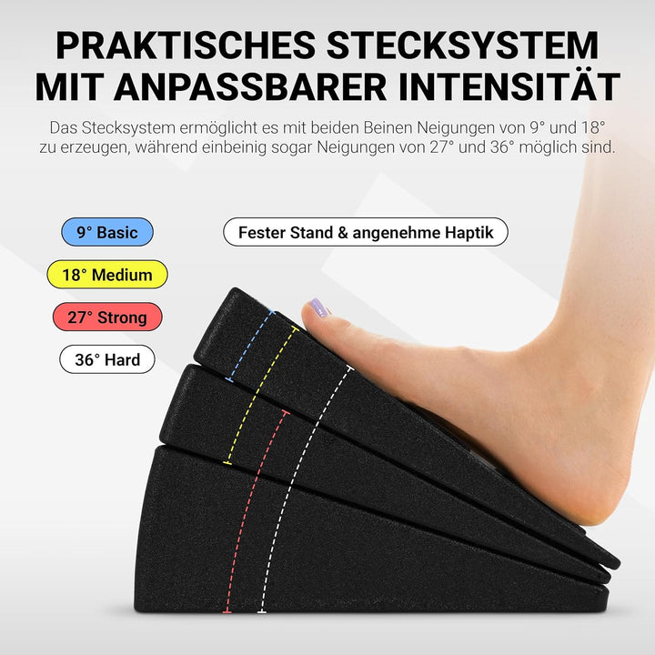 MSPORTS Wadendehner 3er Set Premium, Kniekeil, Waden-Strecker, Mobilisationskeil zum Dehnen, Beinstr