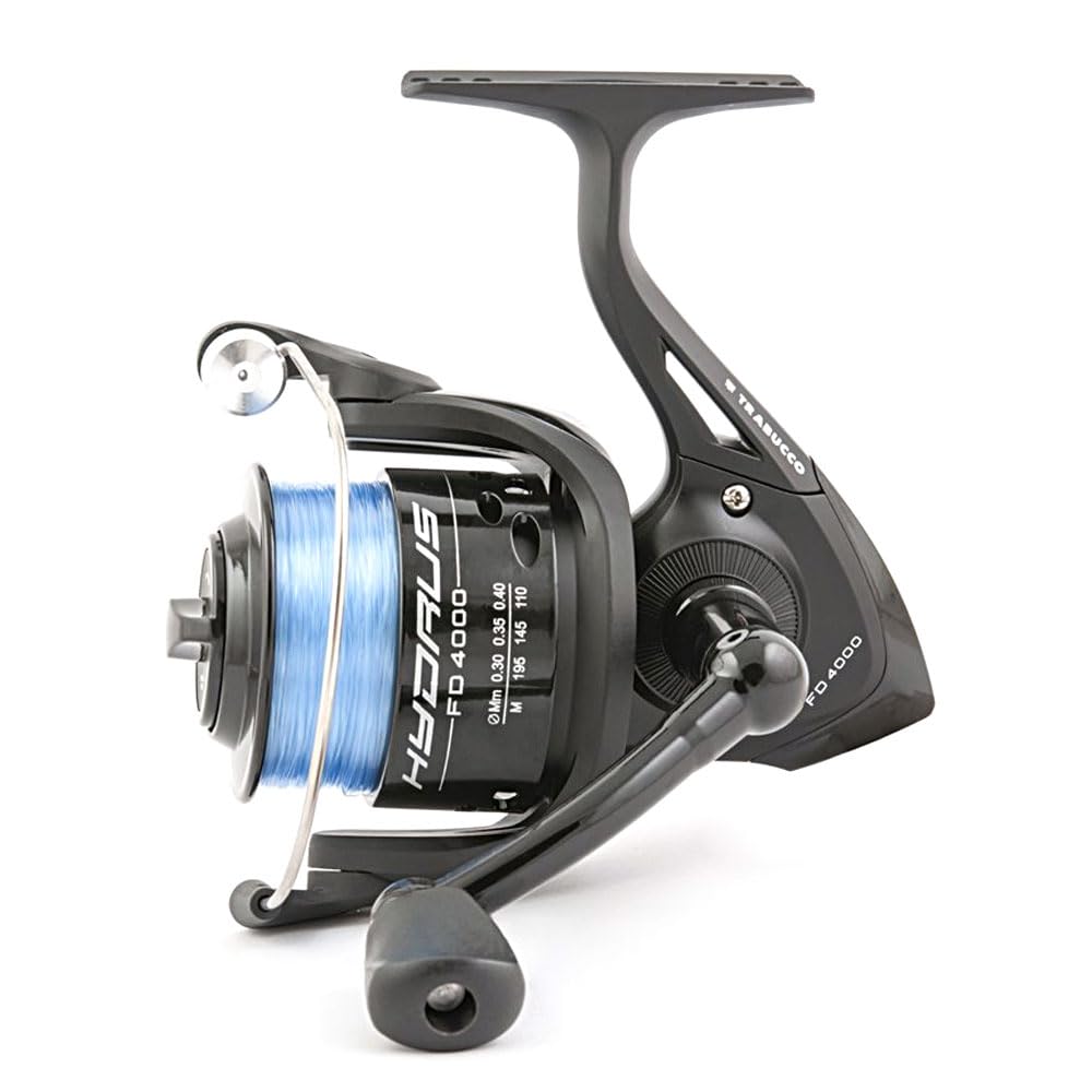 Trabucco Hydrus XF 2000 Angelrolle – Frontbremse, inklusive Faden, Long Cast Spule – für leichtes Sp