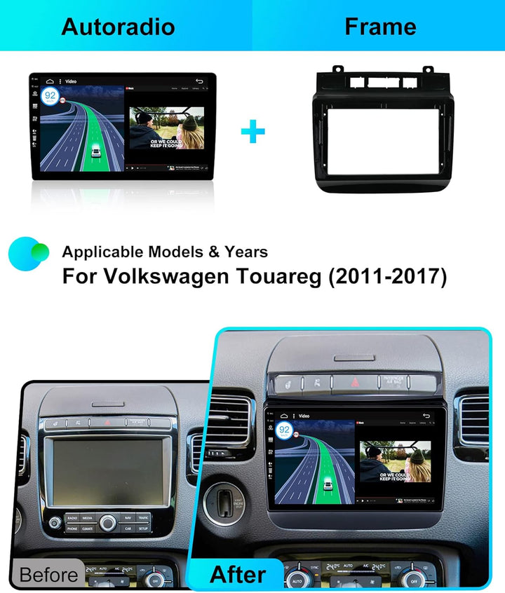 JOYX Android 15 Autoradio Passt für VW Touareg FL NF (2011-2017) - Kabellos Carplay + Android Auto -