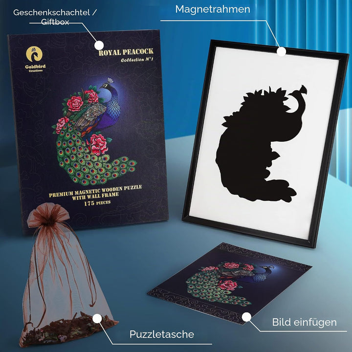 Holzpuzzle Erwachsene Mit Rahmen | Magnetische Holz Puzzle für Erwachsene | Puzzle Tiere Eule | wand
