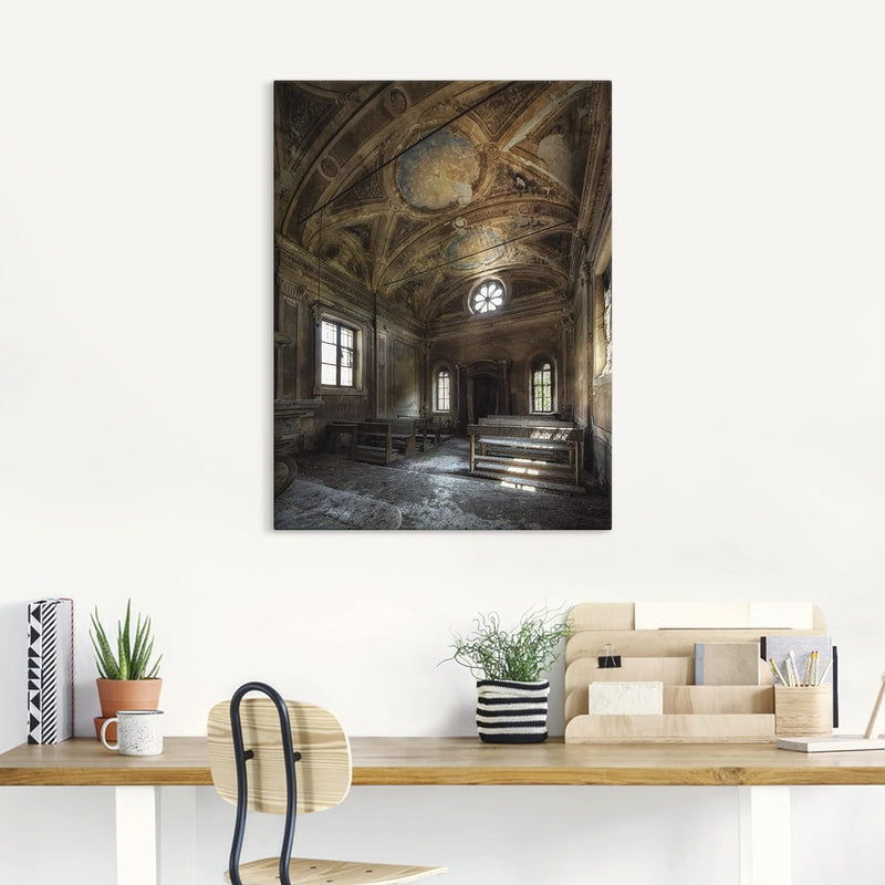 ARTland Leinwandbilder Wandbild Bild auf Leinwand 45x60 cm Lost Places Ruine Kirche Verlassene Orte