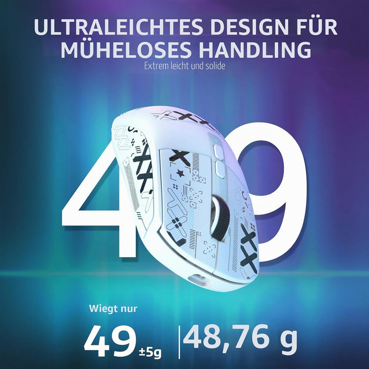 VGN Game Power Attack Shark X6 Superlight Kabellose Gaming-Maus mit RGB Ladestation, 49g Ultraleicht