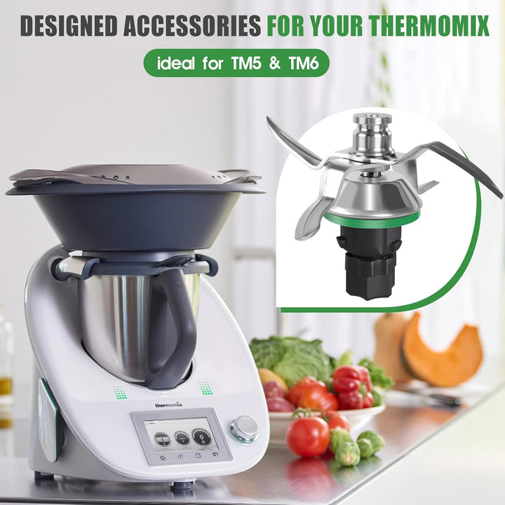Messer für Vorwerk Thermomix TM5/TM6 - Mixmesser aus Edelstahl mit Dichtring, Zubehör & Ersatzteile