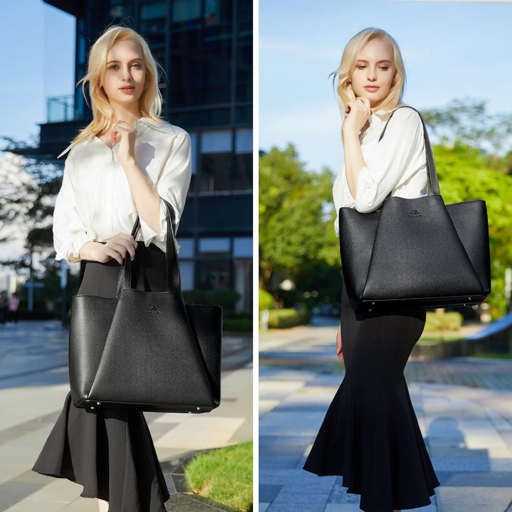 LOVEVOOK Handtasche Damen 15,6 Zoll Laptoptasche, Shopper Tasche Leder Tote Bag Women Aktentasche Le