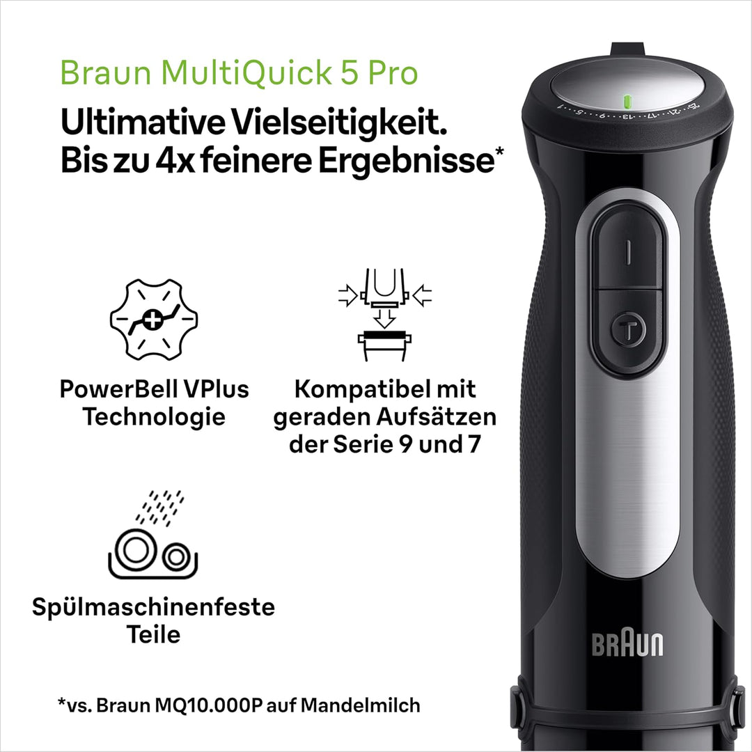 Braun MultiQuick 5 Pro MQ55236M, Stabmixer mit 25 Geschwindigkeiten, EasyClick Plus System für Zubeh