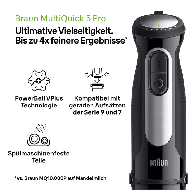 Braun MultiQuick 5 Pro MQ55236M, Stabmixer mit 25 Geschwindigkeiten, EasyClick Plus System für Zubeh