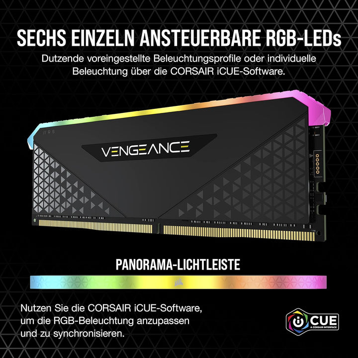 Corsair Vengeance RGB RS 8 GB (1 x 8 GB) DDR4 3.200MHz C16 Arbeitsspeicher (Dynamische RGB-Beleuchtu