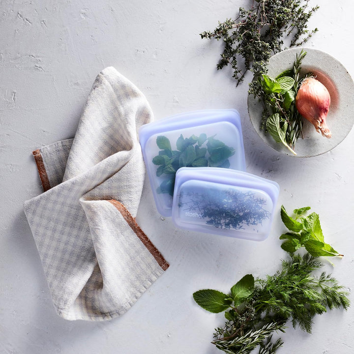 Stasher Bag Premium Silikonbeutel wiederverwendbar für Lebensmittel, Snack-Beutel, Lavendel, Dauerha