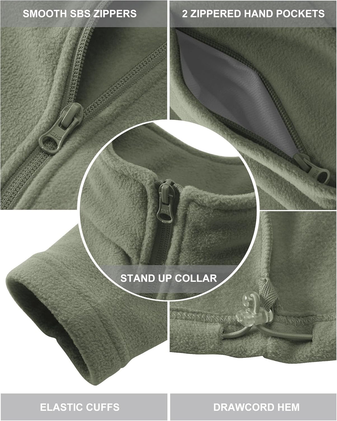 Outdoor Ventures Damen Fleecejacke mit Durchgehendem Reissverschluss Stehkragen Frauen Leichte Fleec