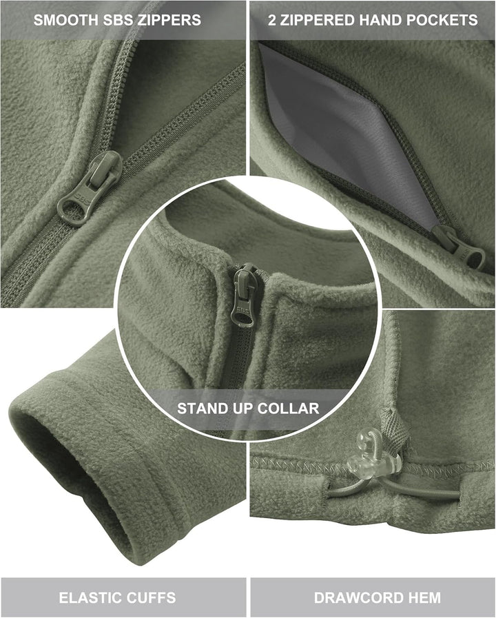 Outdoor Ventures Damen Fleecejacke mit Durchgehendem Reissverschluss Stehkragen Frauen Leichte Fleec