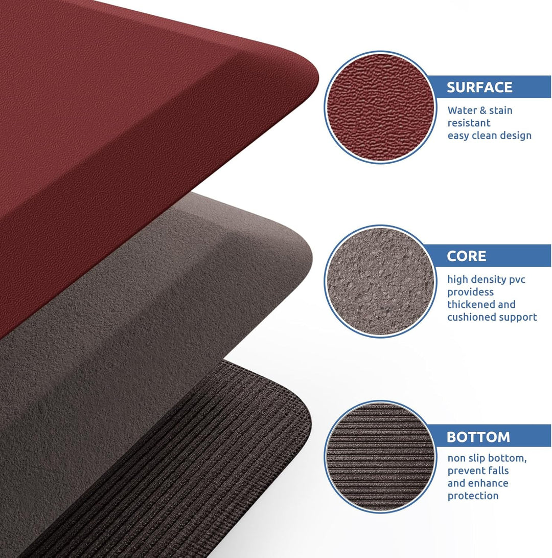KitchenClouds Küchenmatte, gepolstert, Anti-Müdigkeit, Küchenteppich, 1.9 cm, wasserdicht, rutschfes