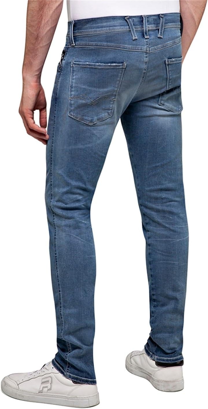 Replay Herren Jeans Hyperflex Bio mit Stretch 38W / 36L Medium Blue 009, 38W / 36L Medium Blue 009