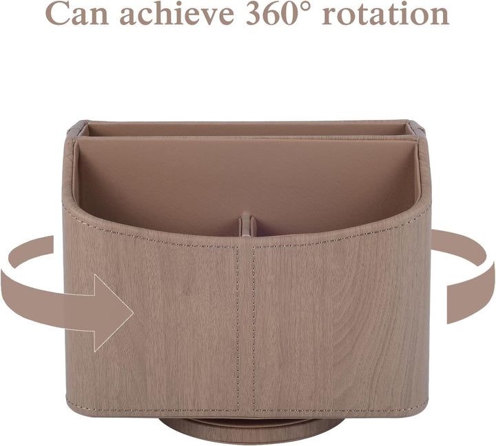 360-drehender Fernbedienungshalter, 5-Teile Nachttisch PU-Leder Multifunktionale Organizer Büro Schr
