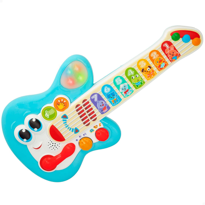 Winfun Kindergitarre, E-Gitarre für Babys, Spielzeug mit Musik, Licht und Sound, Musikspielzeug, Ges