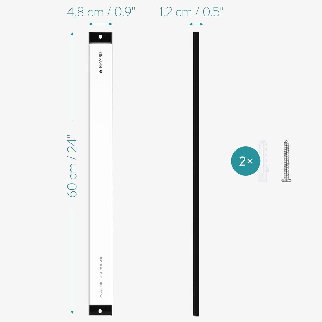 Navaris 1x Werkzeug Magnetleiste 60cm lang - Werkzeughalter Magnetband Wand Leiste Magnethalter - We