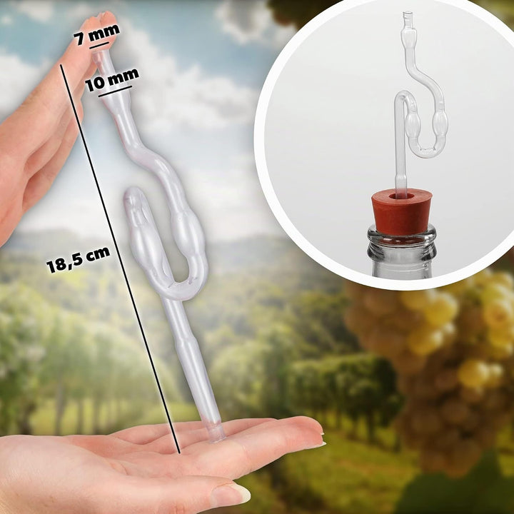 KADAX Glasballon-Set 20L, Gärballon mit Kunststoffkorb und Gärzubehör, Gummi-stopfen, Gärröhrchen, s