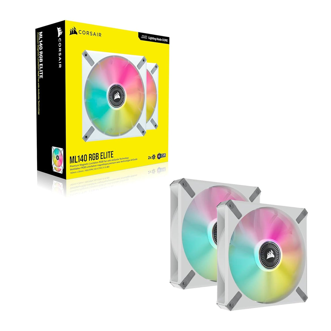 Corsair iCUE ML140 RGB ELITE, 140-mm-PWM-RGB-Lüfter (CORSAIR AirGuide-Technologie, Magnetschwebelage
