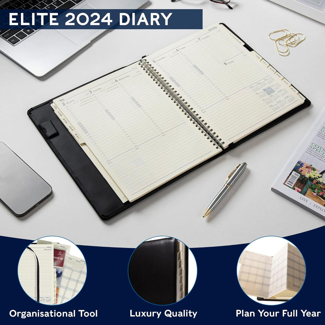 Collins Elite 2024 Terminplaner Manager Wochenansichtsplaner – Terminplaner-Nachfüllpackung – Geschä