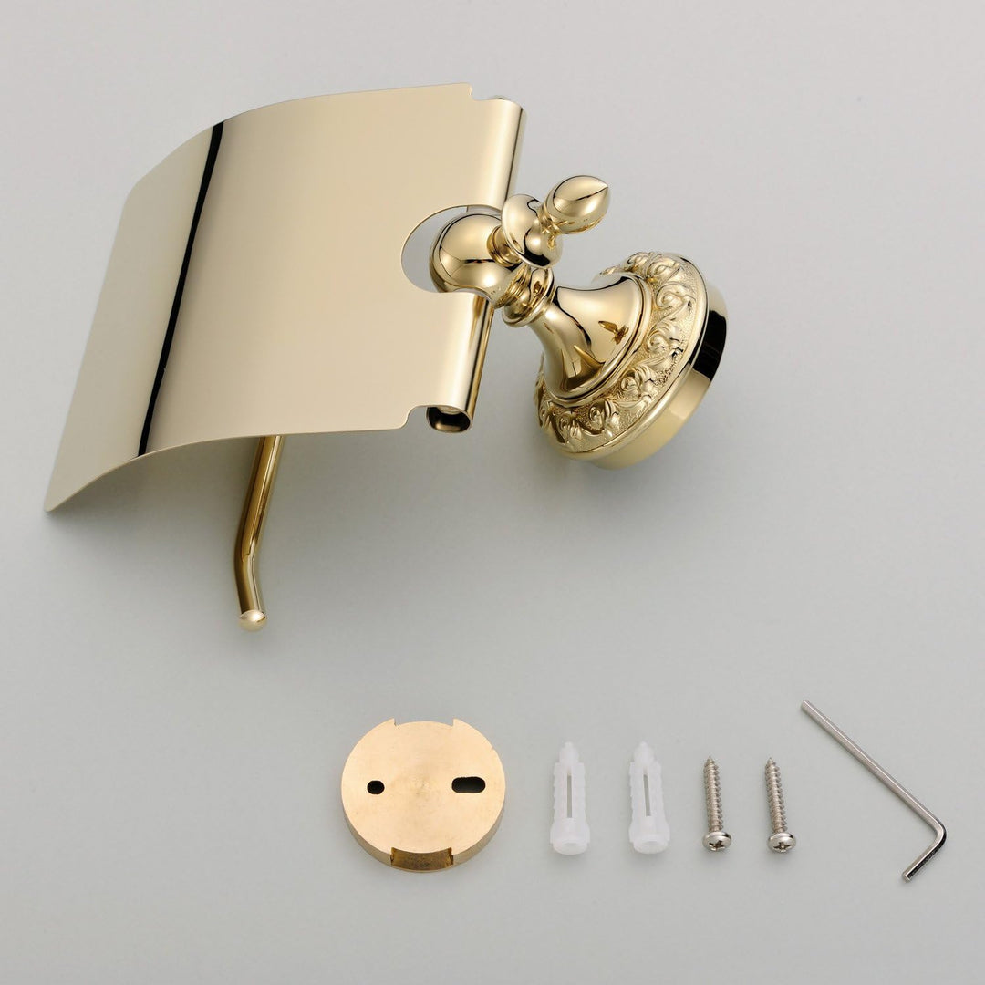 Weare Home Gold Toilettenpapierhalter, Modern Wandmontage Klopapierhalter Messing mit Ablage