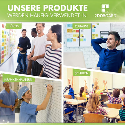 2DOBOARD Beschreibbare magnete 15 x 10 cm für Kanban Board oder Scrum Tafel - 25 Stück - Scrum Karte