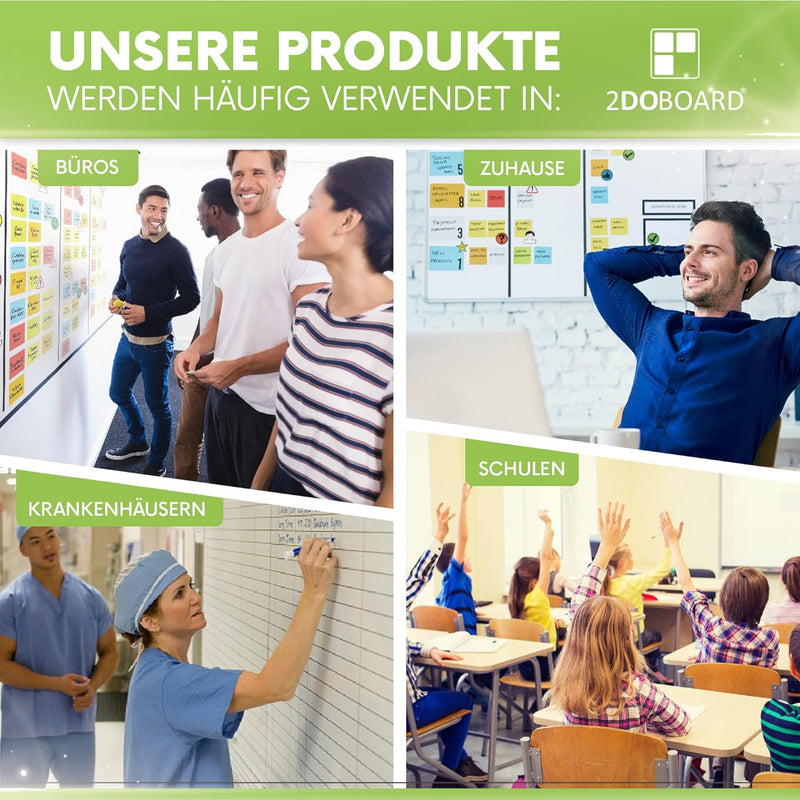 2DOBOARD Beschreibbare magnete 15 x 10 cm für Kanban Board oder Scrum Tafel - 25 Stück - Scrum Karte