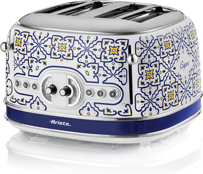 Ariete 156 Capri-Toaster, 1630 W, 4 Scheiben, 6 Bräunungsstufen, Krümelschublade, Defrost-Funktion,