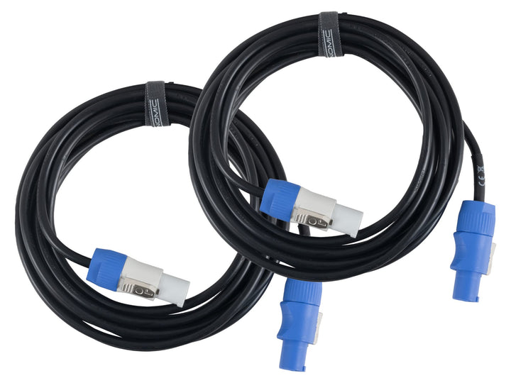 Pronomic Power Twist 5 Stromkabel Set - 2 Kabel zur Stromversorgung von Aktiv-Lautsprechern und Sche