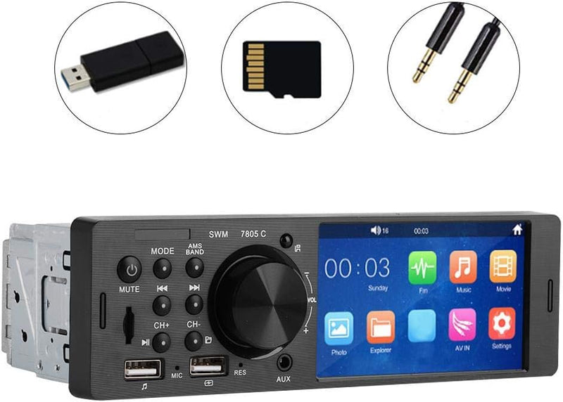 Auto MP5 Player Video Empfänger Bluetooth Musik Player, 4 Zoll Auto Bluetooth MP5 HD Touchscreen Ste