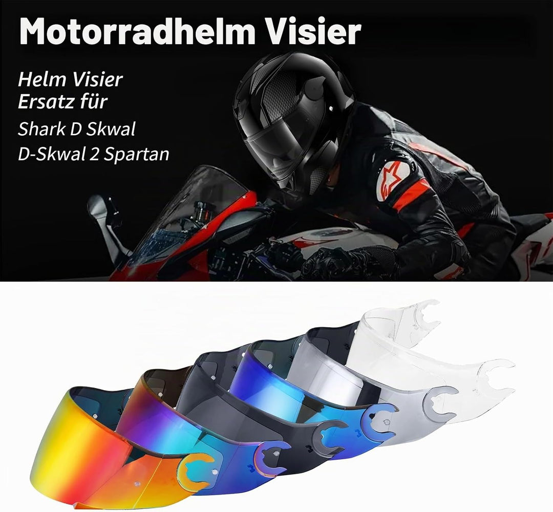 Helmvisier für Shark D Skwal D-Skwal 2 Spartan,Motorradhelm Visier,Motorrad Windschutz Helm Objektiv